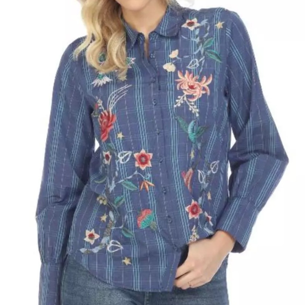 Johnny Was heavily embroidered Viola Nashville Shirt NWT